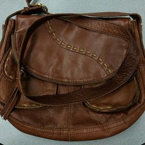 Lucky Brand over the shoulder brown leather bag